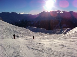 The last piste of the day at Verbier